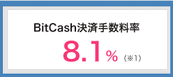 BitCash決済手数料率 8.5%(※1)
