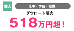【法人】投資 ダウンロード販売 2,192万円超!